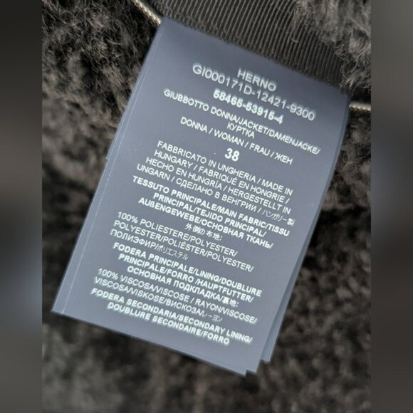 HERNO Woman's Curly Bomber Sherpa fleece  Jacket Size 38. Never Worn - Picture 11 of 12